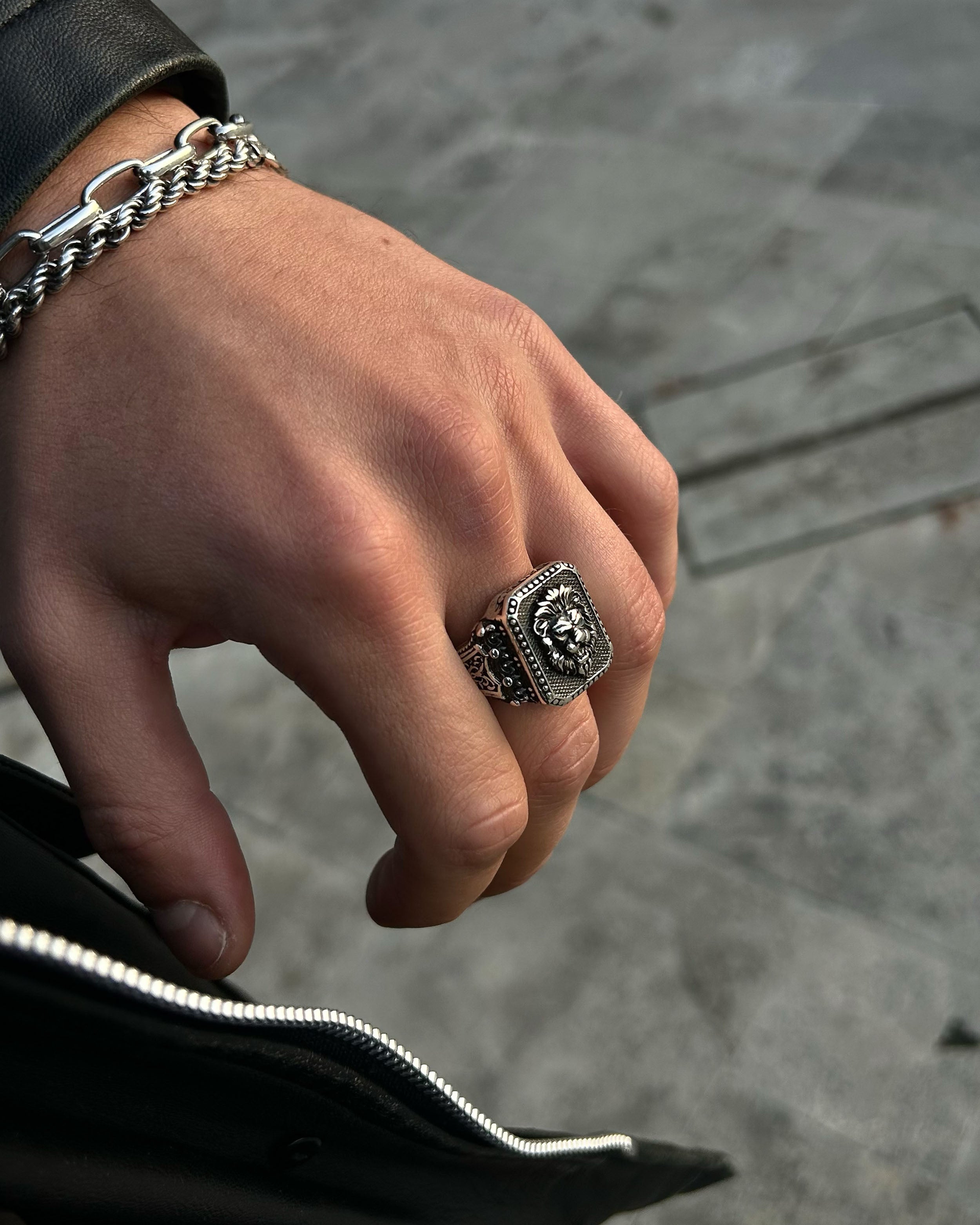 925 Sterling Silver Ring - Majestic Lion Head Statement Piece