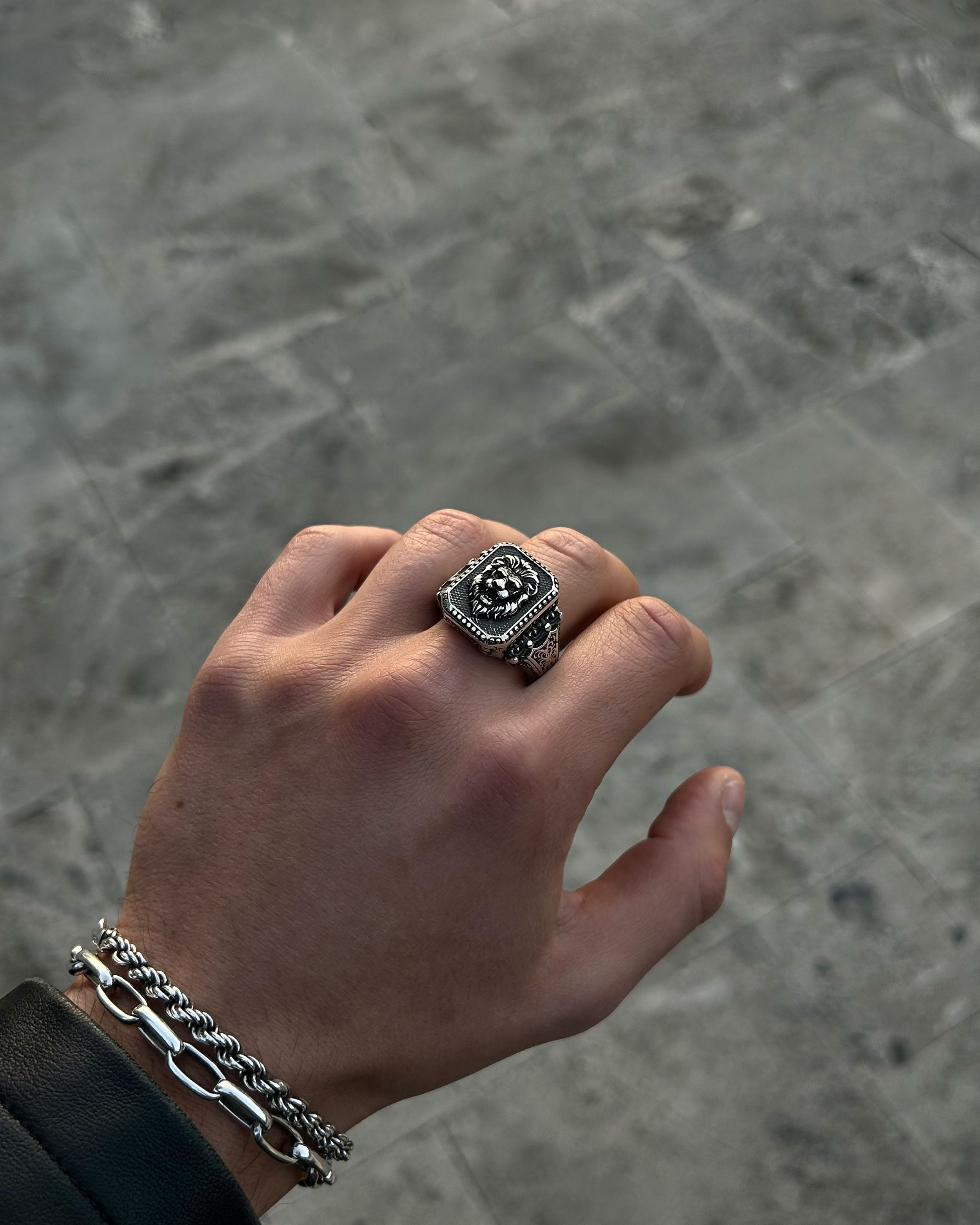 925 Sterling Silver Ring - Majestic Lion Head Statement Piece
