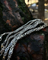 Sterling Silver Byzantine King Chain Bracelet - Square Cut