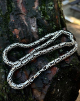 925 Sterling Silver Chain Necklace - Substantial Byzantine King Style
