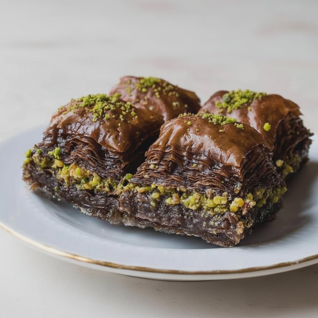 Asi | Pistazien-Schokoladen-Baklava in Geschenk-Metallbox