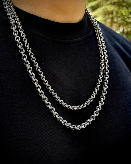 925 Sterling Silver Round Link Chain Necklace - Bold & Handcrafted
