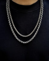 925 Sterling Silver Round Link Chain Necklace - Bold & Handcrafted