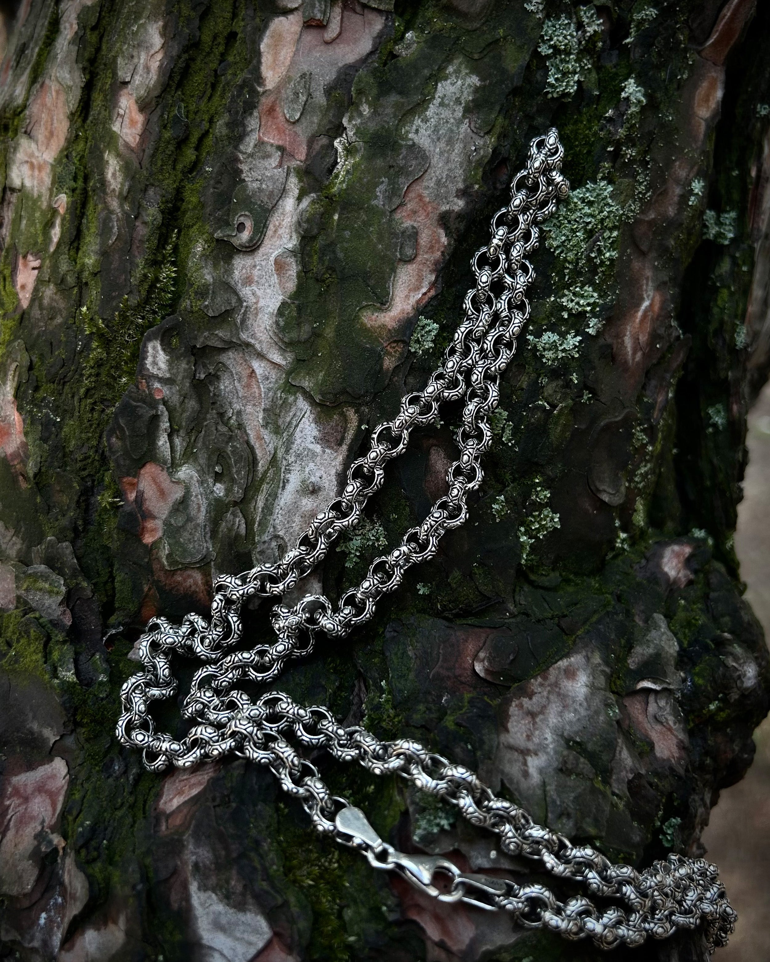 925 Sterling Silver Round Link Chain Necklace - Bold & Handcrafted