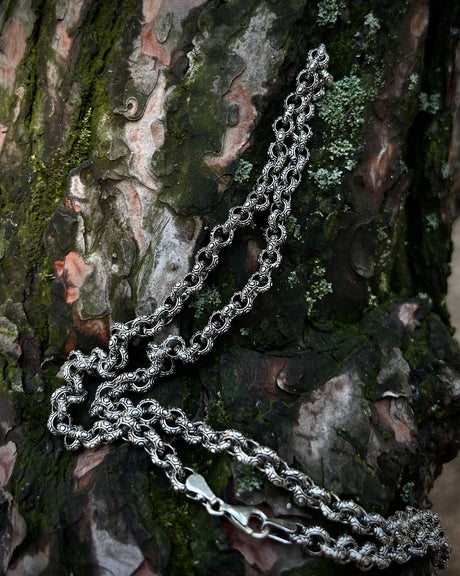 925 Sterling Silver Round Link Chain Necklace - Bold & Handcrafted