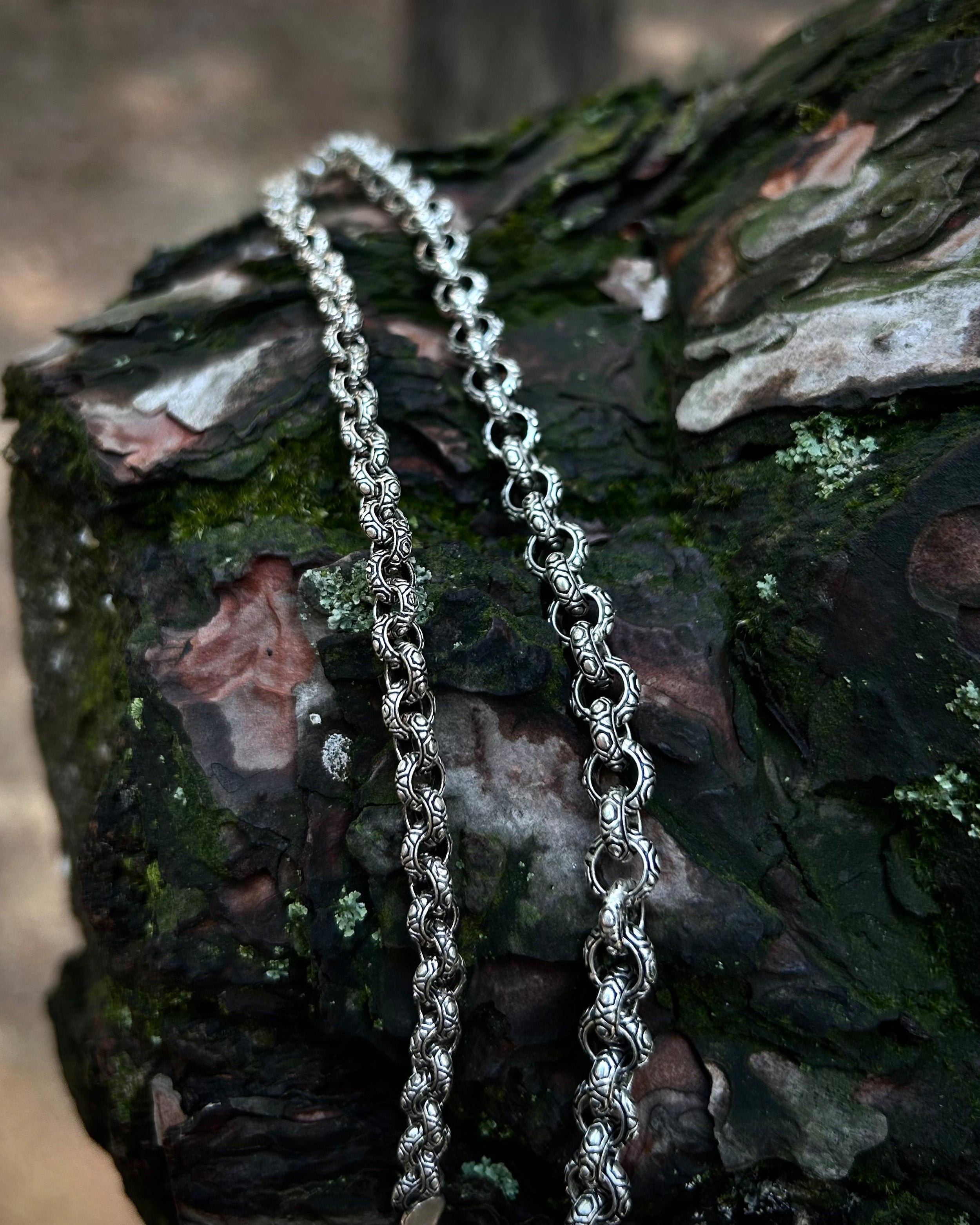925 Sterling Silver Round Link Chain Necklace - Bold & Handcrafted
