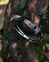 Handcrafted 925 Sterling Silver Crocodile Cuff Bracelet - Adjustable