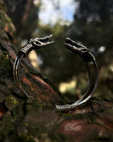 Handcrafted 925 Sterling Silver Crocodile Cuff Bracelet - Adjustable