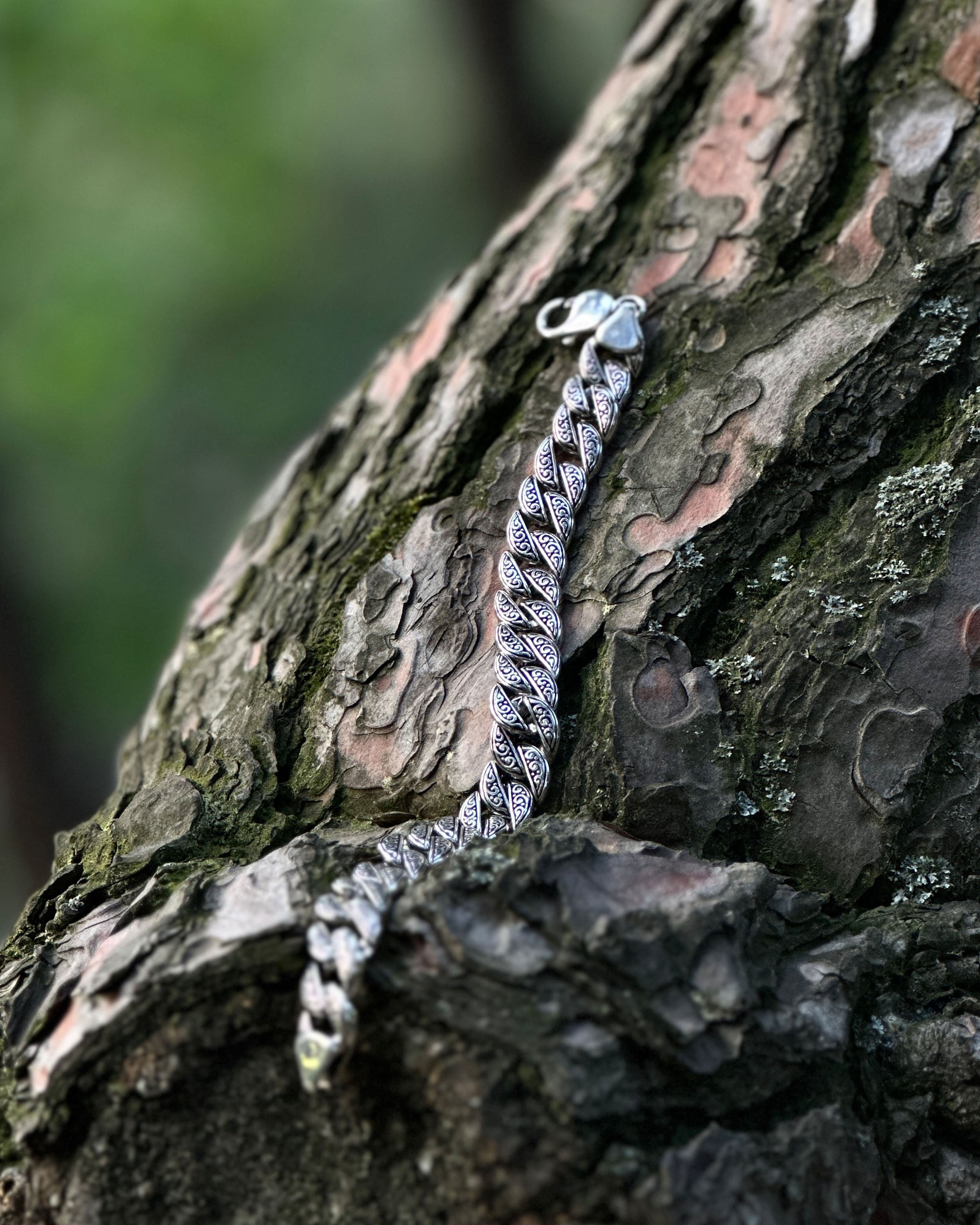 925 Sterling Silver Reversible Cuban Link Bracelet - Men's Statement