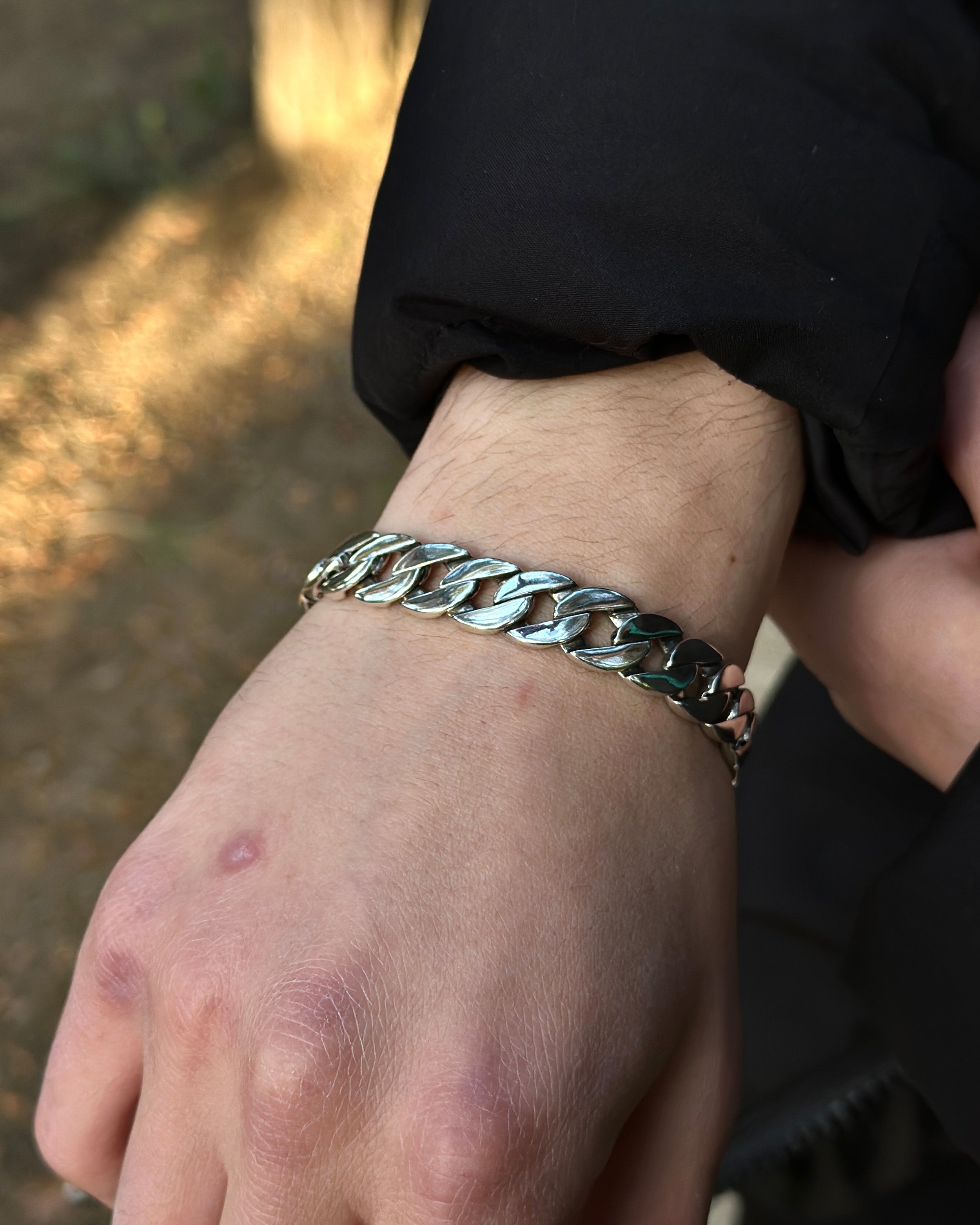 925 Sterling Silver Reversible Cuban Link Bracelet - Men's Statement