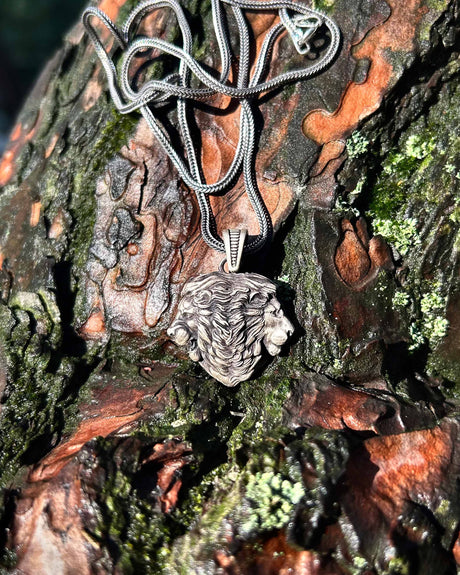 Sterling Silver Double-Headed Lion Necklace - Power & Protection
