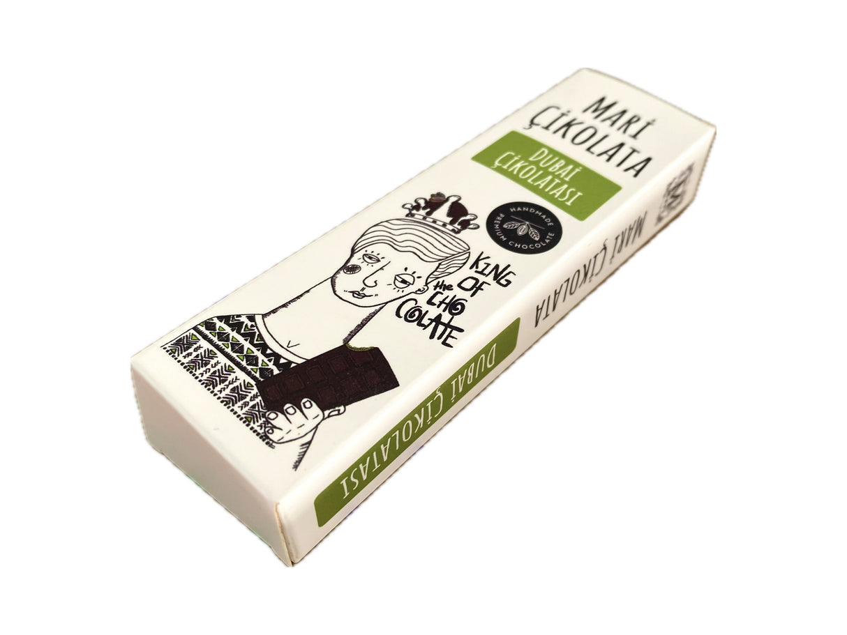 Vegan Bitter Dubai Chocolate – %70 Bitter Chocolate with Pistachio, Kadayif and Tahini (42g)