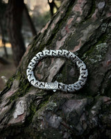 Sterling Silver Men's Chain Bracelet - Hand-Carved Heavy Design