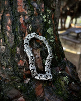 Sterling Silver Men's Chain Bracelet - Hand-Carved Heavy Design