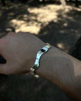 925 Sterling Silver Bracelet - Elegant Wavy Adjustable Design