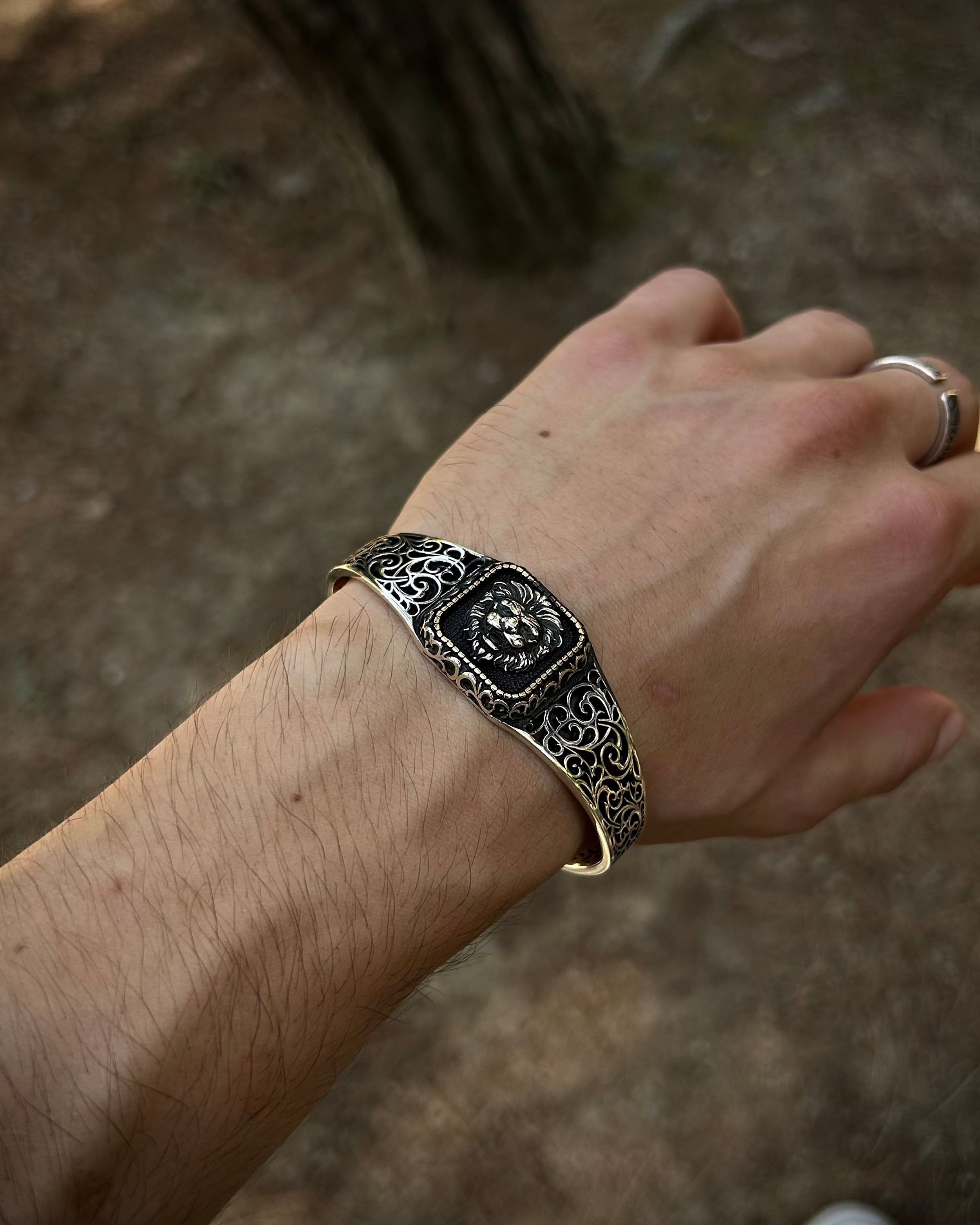 925 Sterling Silver Adjustable Bracelet - Lion & Zulfiqar