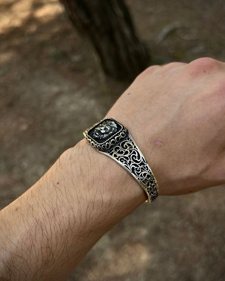 925 Sterling Silver Adjustable Bracelet - Lion & Zulfiqar