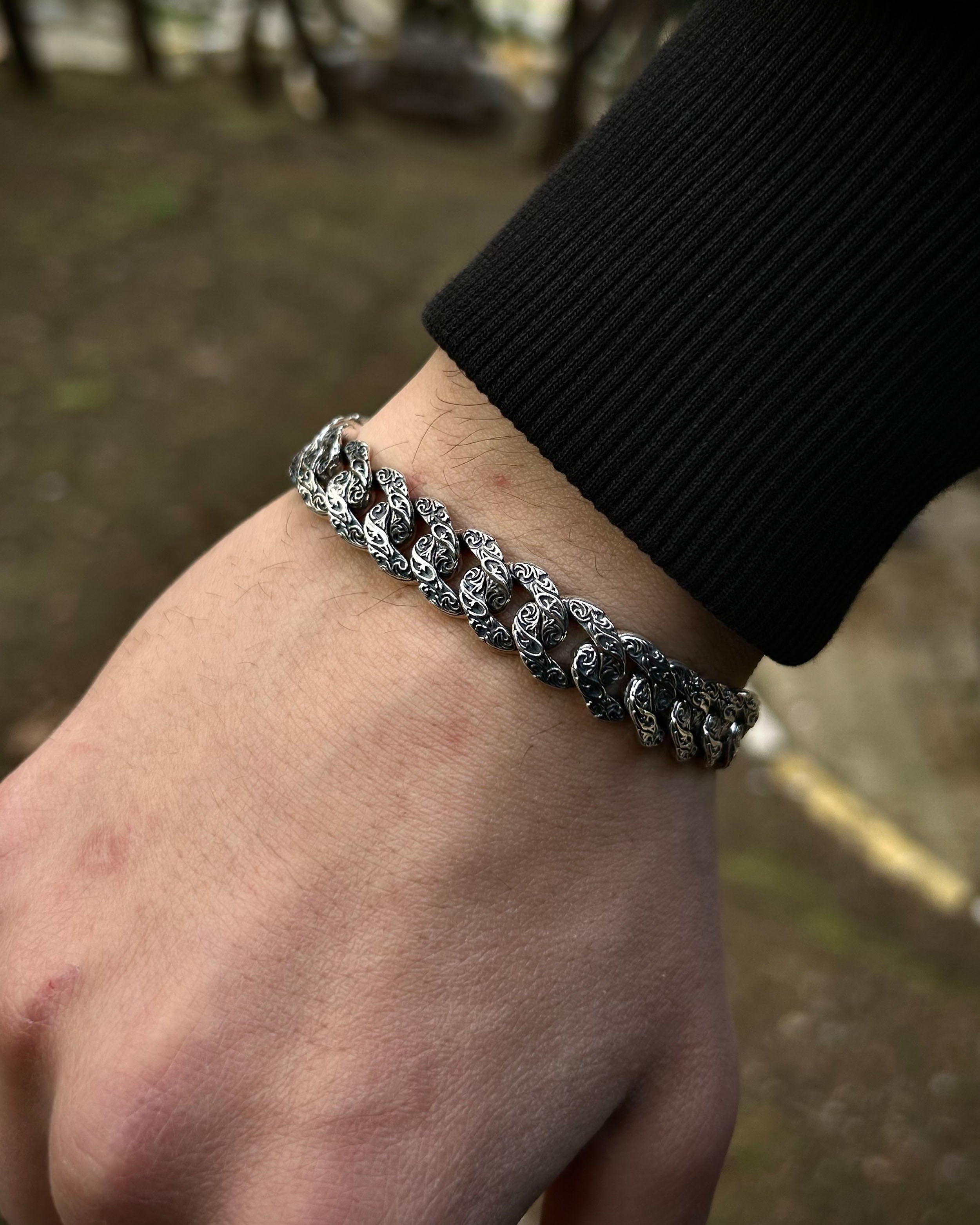 925 Sterling Silver Cuban Chain Bracelet - Handcrafted Design