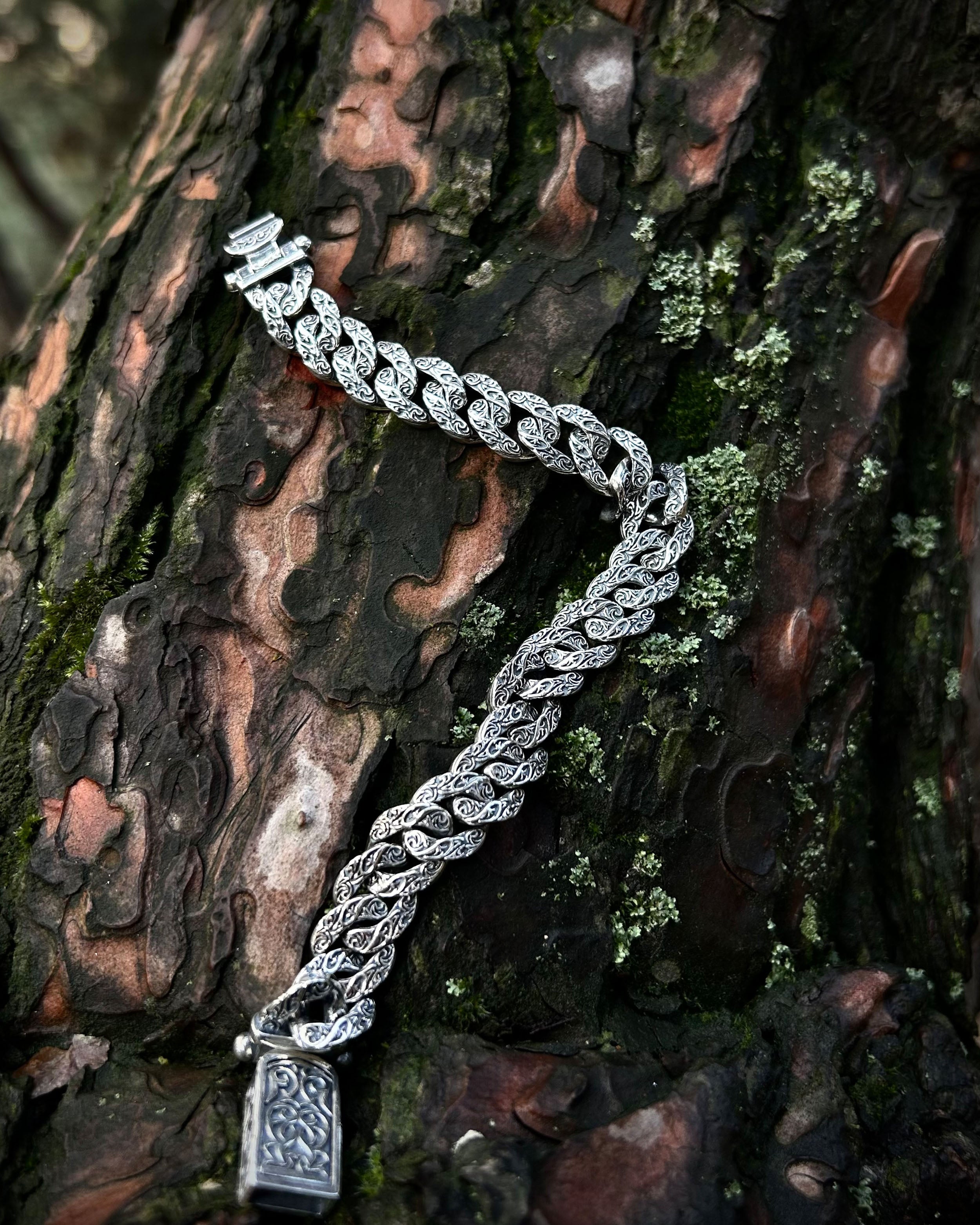 925 Sterling Silver Cuban Chain Bracelet - Handcrafted Design