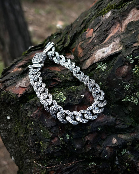 925 Sterling Silver Cuban Chain Bracelet - Handcrafted Design