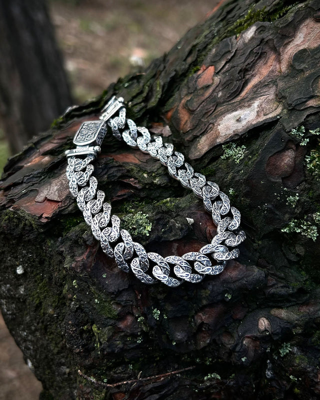 925 Sterling Silver Cuban Chain Bracelet - Handcrafted Design