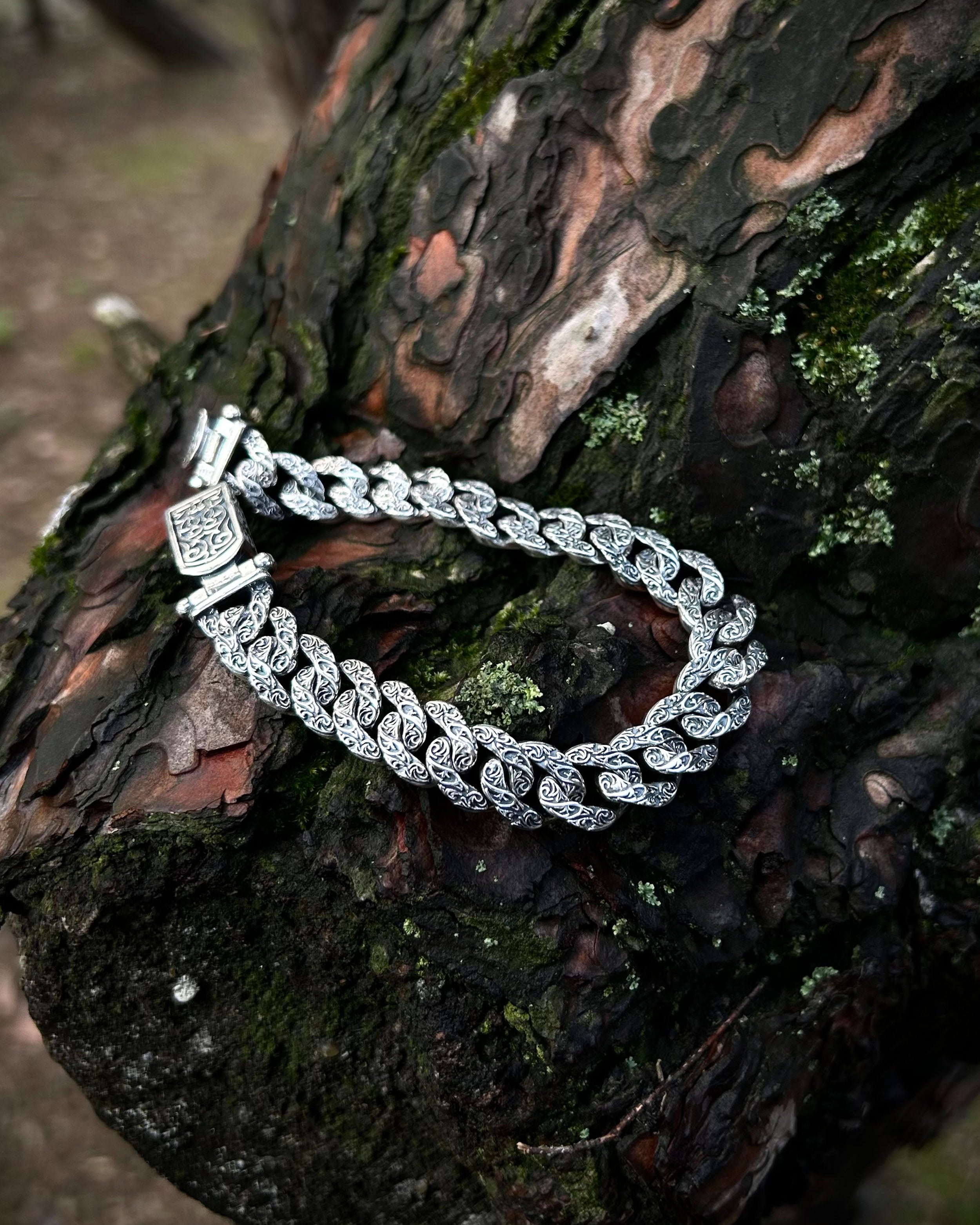 925 Sterling Silver Cuban Chain Bracelet - Handcrafted Design