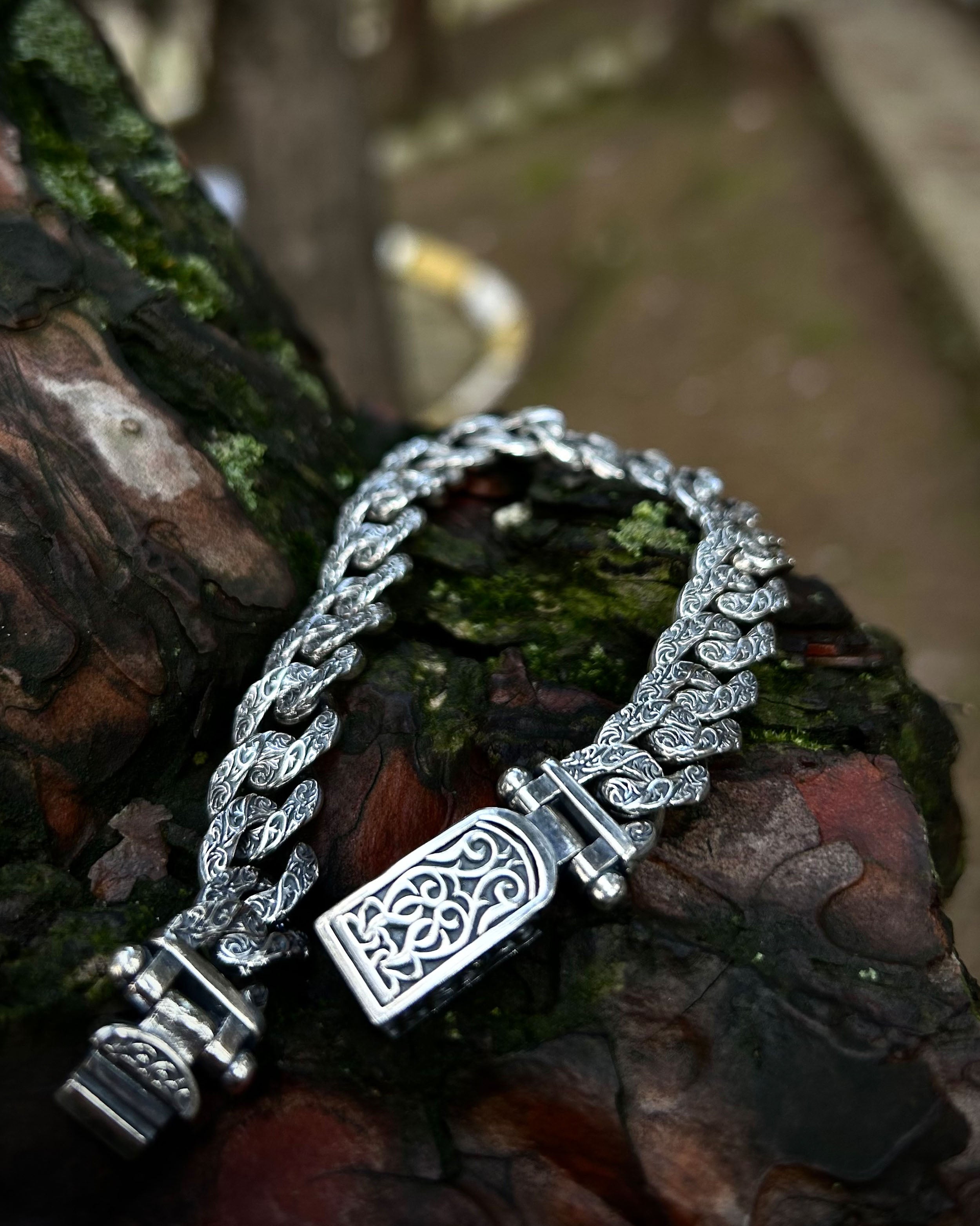 925 Sterling Silver Cuban Chain Bracelet - Handcrafted Design