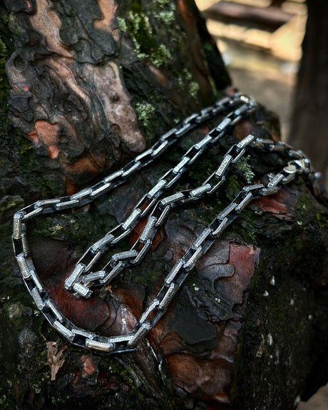 Men's 925 Sterling Silver Chain Necklace - Bold Hand-Worked Links