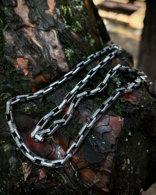 Men's 925 Sterling Silver Chain Necklace - Bold Hand-Worked Links