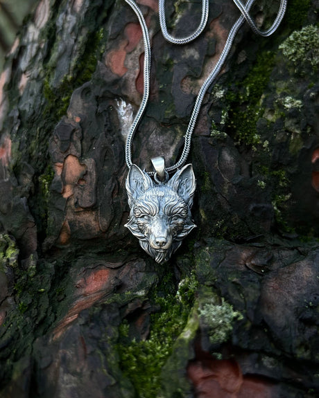 Sterling Silver Fox Pendant Necklace - Wisdom & Intuition Charm