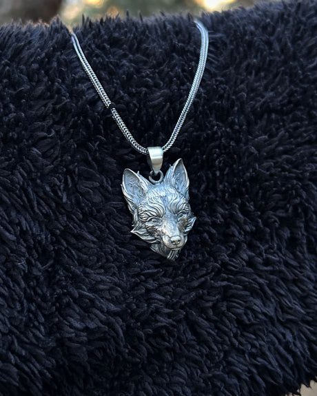 Sterling Silver Fox Pendant Necklace - Wisdom & Intuition Charm