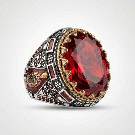Red Ruby Stone Men's Ring