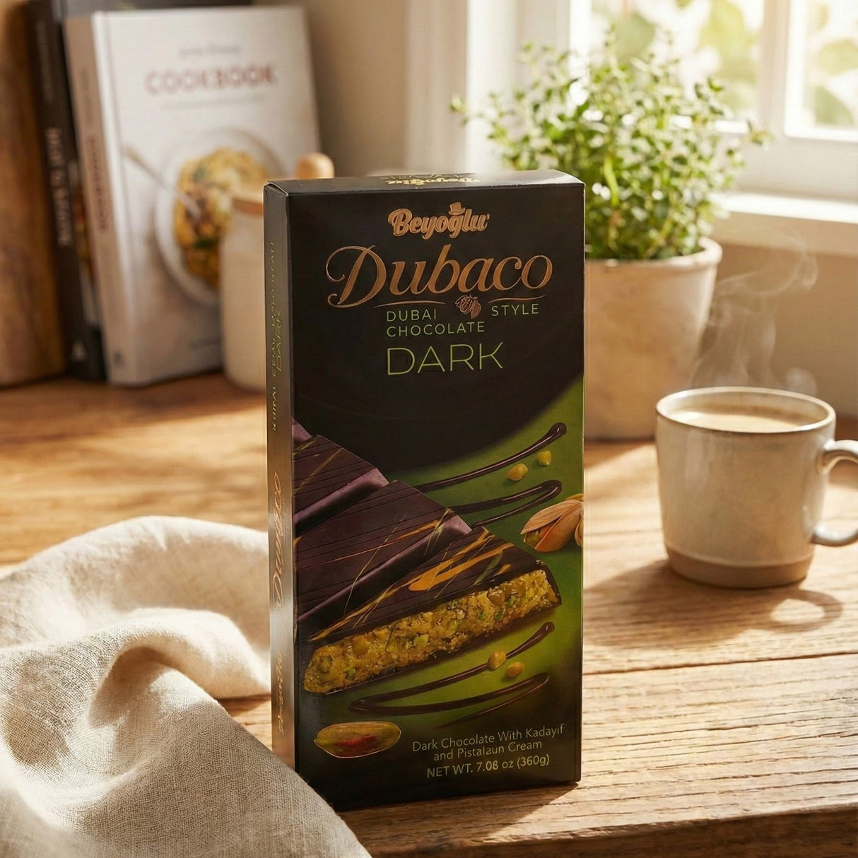 Beyoglu Dubaco Premium Dubai Style Dark Chocolate with Pistachio Cream & Crispy Kadaif - 7.05 oz (200g)