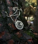 925 Sterling Silver Crescent & Star Necklace - Ancient Turkic Script
