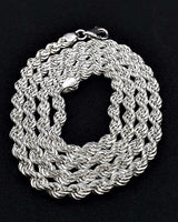 قلادة سلسلة حبل فضية استرلينية مصنوعة يدويًا - أناقة للجنسين