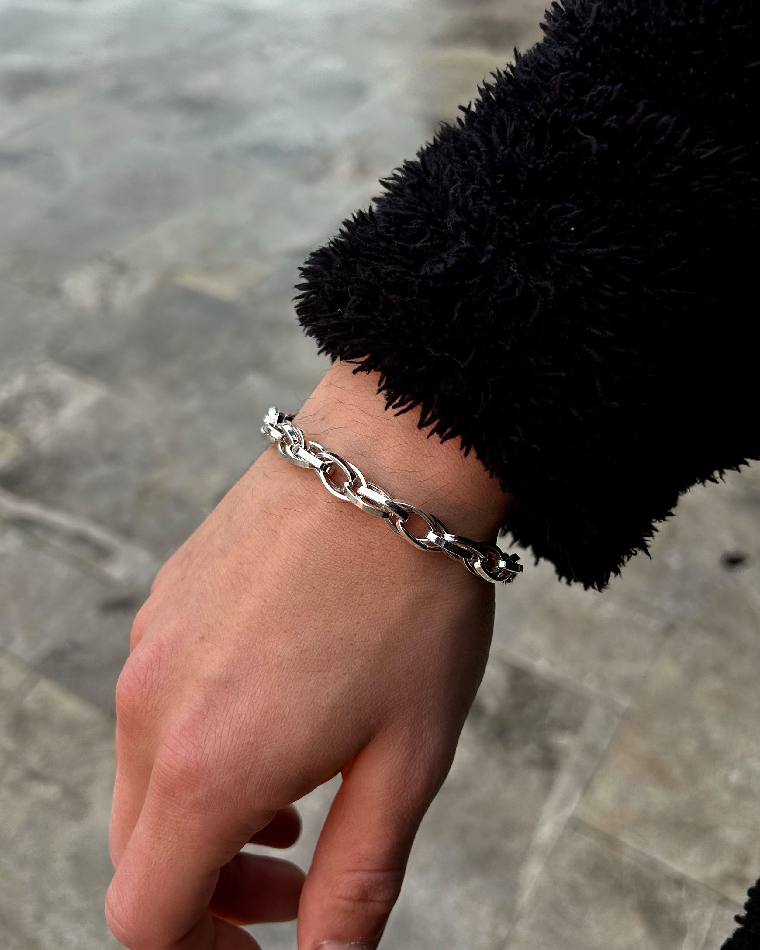 Sterling Silver Oval Link Paperclip Bracelet - Modern Statement