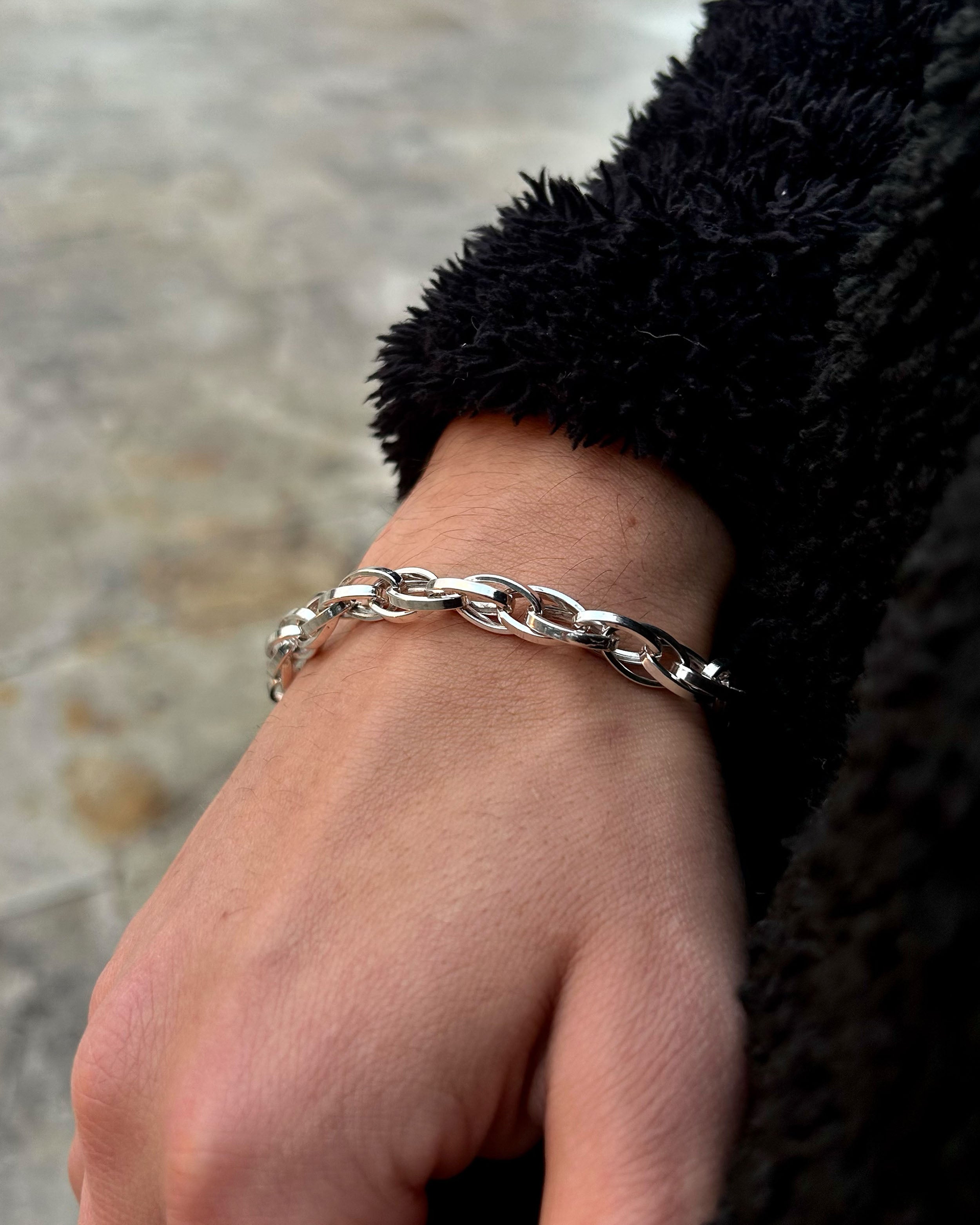 Sterling Silver Oval Link Paperclip Bracelet - Modern Statement