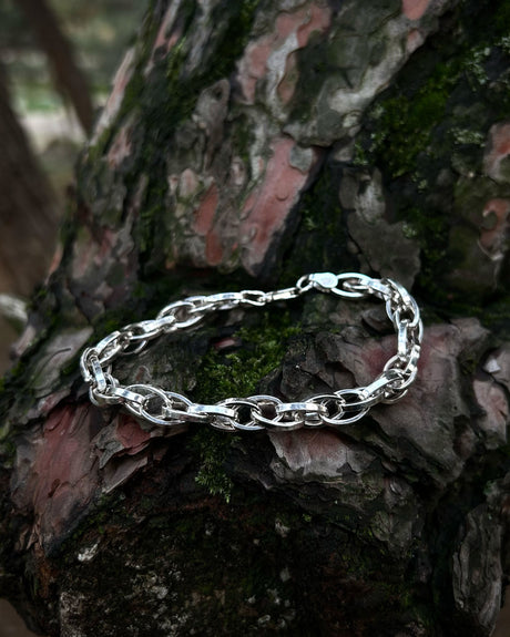 Sterling Silver Oval Link Paperclip Bracelet - Modern Statement