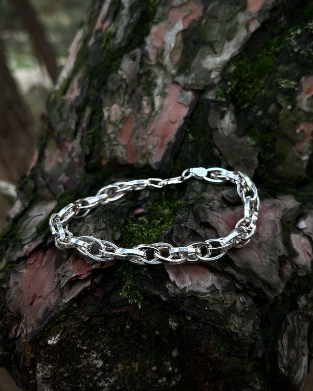Sterling Silver Oval Link Paperclip Bracelet - Modern Statement