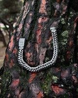 Handcrafted Sterling Silver Heavy Chain Bracelet - Engraved