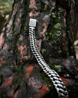 Handcrafted Sterling Silver Heavy Chain Bracelet - Engraved