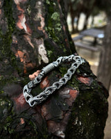 Sterling Silver Oval Link Bracelet - Engraved Handcrafted Design