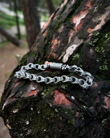 Sterling Silver Oval Link Bracelet - Engraved Handcrafted Design