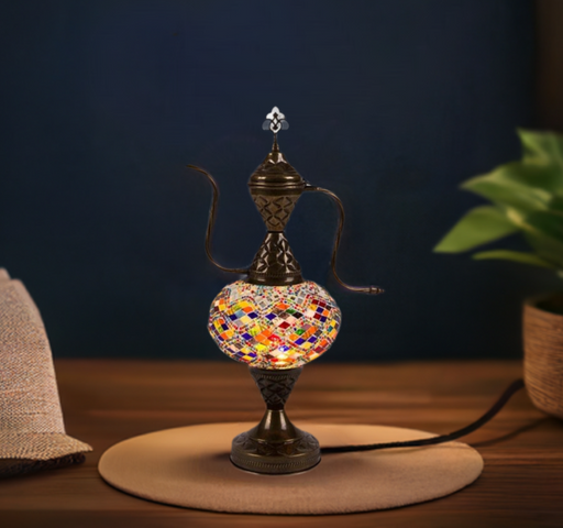 Nazli Mosaic | Handmade Glass Mosaic Desk Lamp, Mosaic Colors Teapot Design