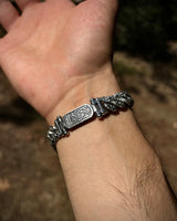 Sterling Silver Woven Chain Bracelet - Byzantine Armor Design