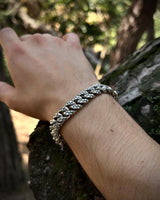 Sterling Silver Woven Chain Bracelet - Byzantine Armor Design