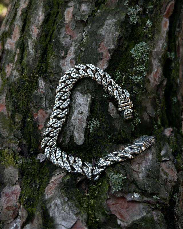 Sterling Silver Woven Chain Bracelet - Byzantine Armor Design