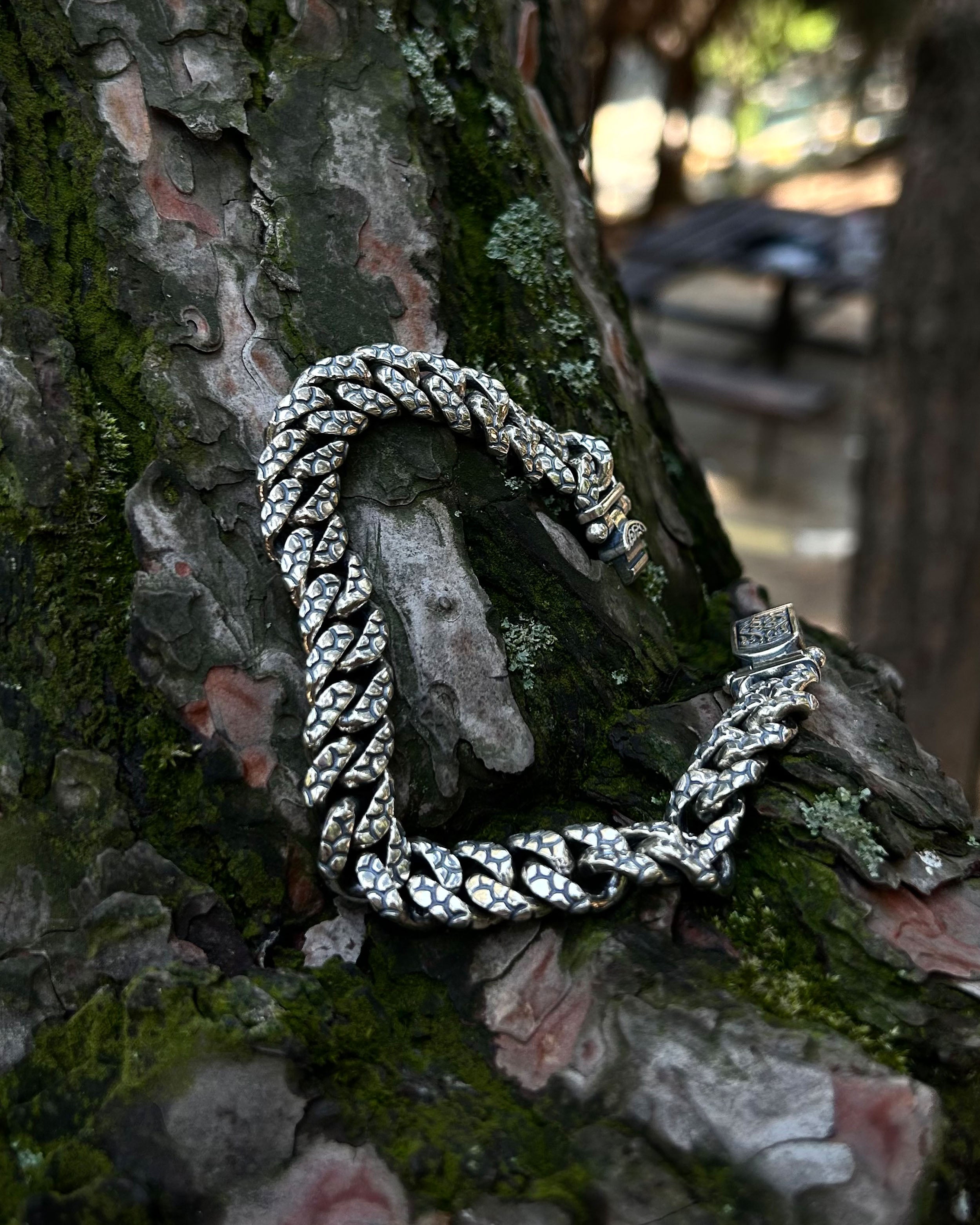 Sterling Silver Woven Chain Bracelet - Byzantine Armor Design