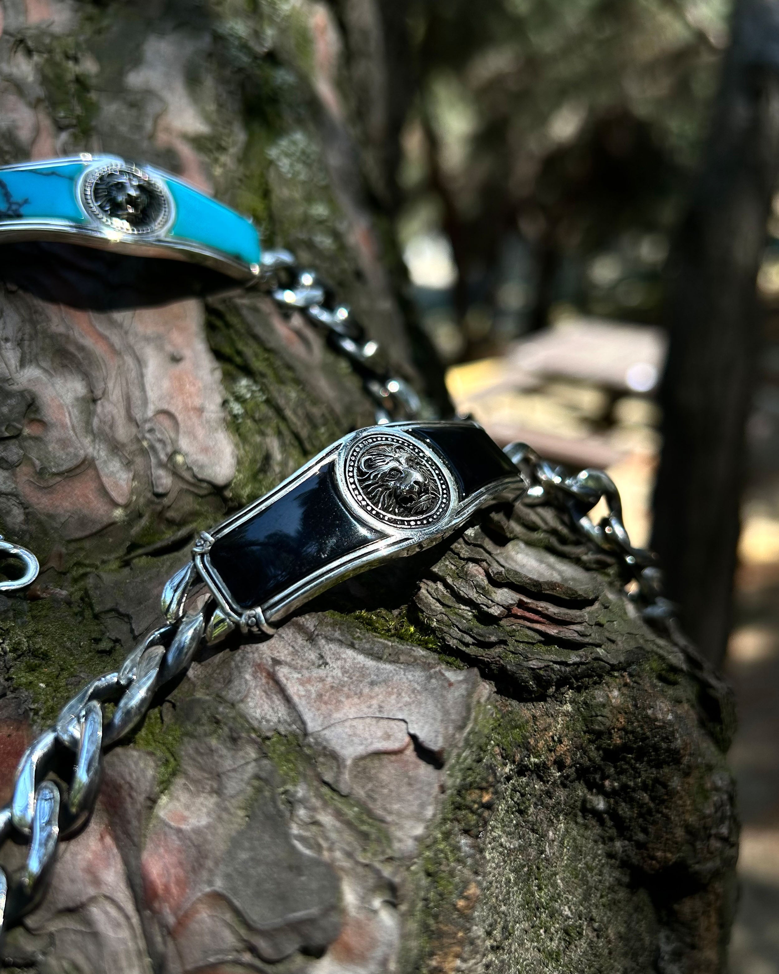 Bracelet cubain tête de lion en argent sterling 925 - Déclaration masculine