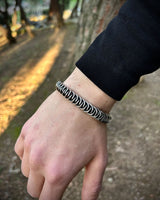 Heavy Sterling Silver Spiral Bracelet - Adjustable Twisted Design